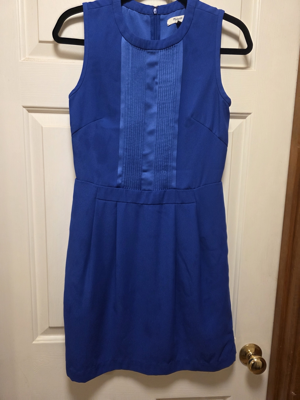 Madewell Cobalt Blue Pleated-Front Sleeveless Sheath Dress Size 0